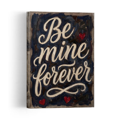 «Be Mine Forever Love Romantic Abstract», reproduction d'art murale contemporaine
