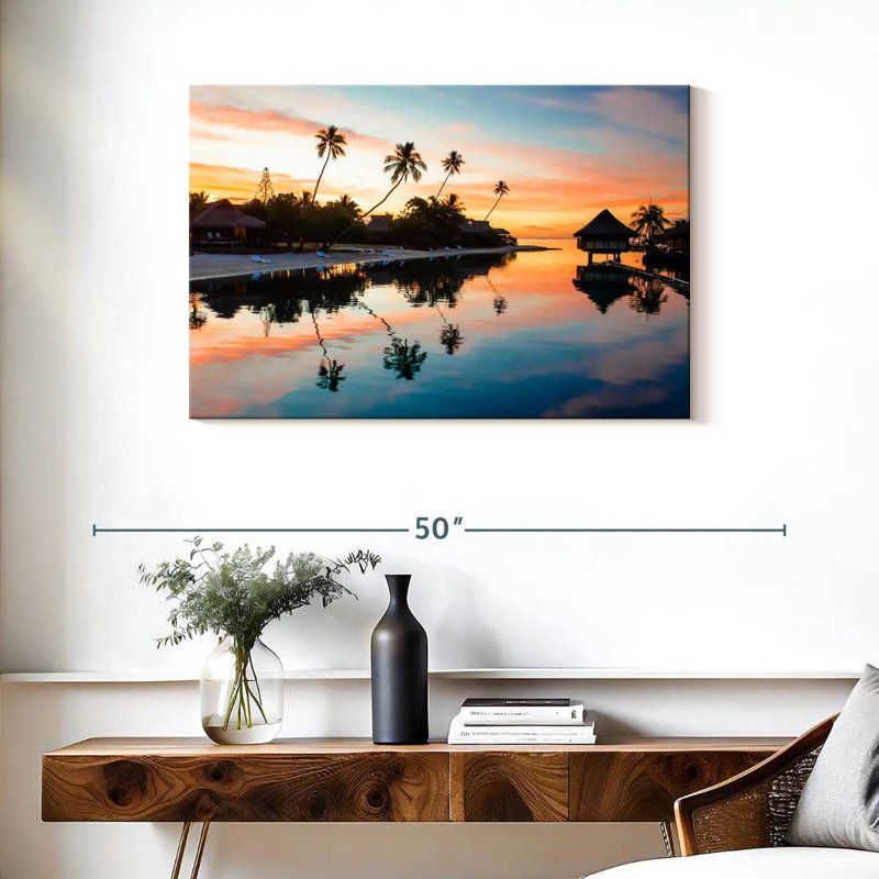Ravi Palm Beach Reflection, 24" H x 36" W