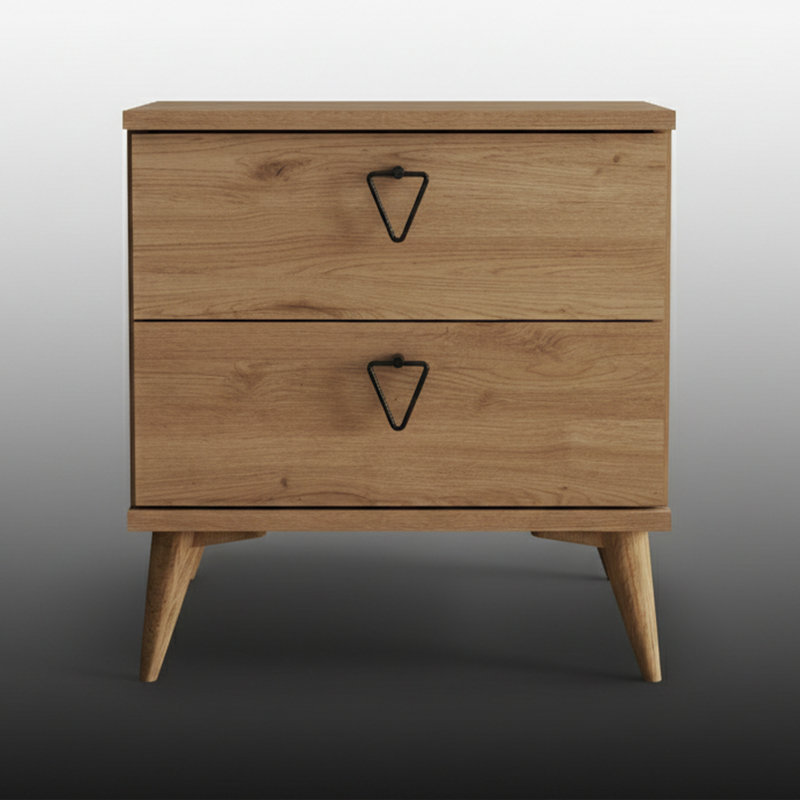 Vintique Oak 2-Drawer Nightstand