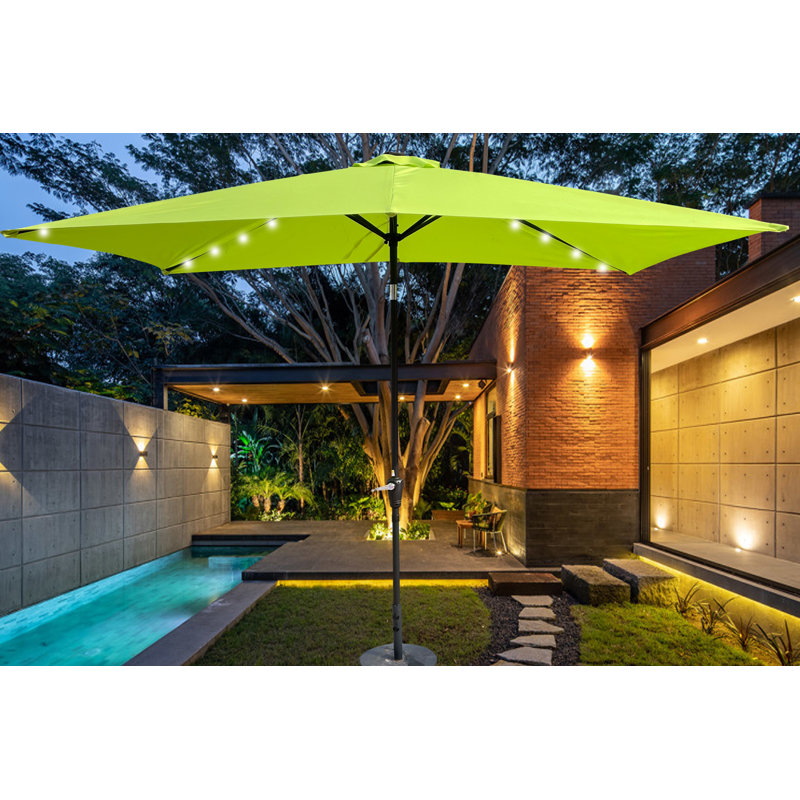 Parasol de marché rectangulaire 10 pi x 6 pi 6 po, Vert lime