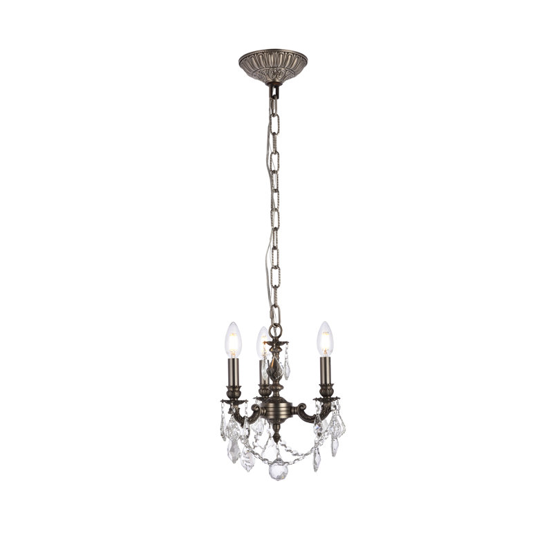 Downes 3 - Light Crystal Dimmable Chandelier, Crystal (Clear) / Royal Cut