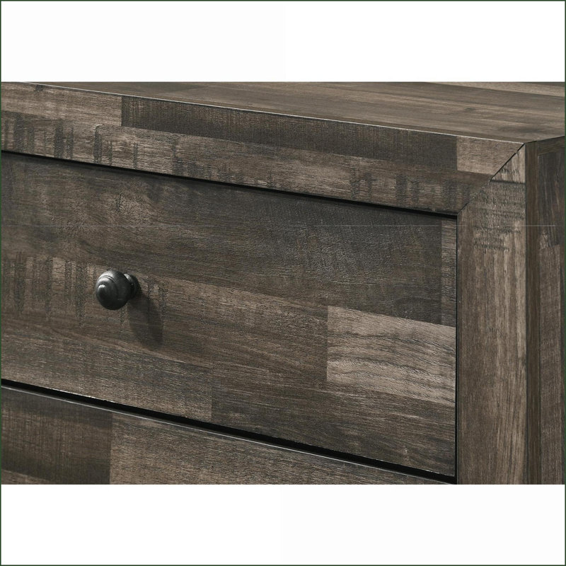 Commodes | Grande commode rustique en bois à 4 tiroirs | Finition brun-gris | Brun rustique | Bois