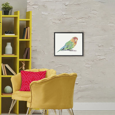 Rainbow Gradient Parakeet Floating Frame, design by Cady Driver