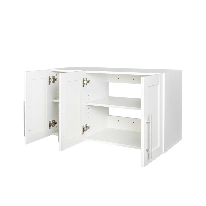 Armoire de rangement murale empilable avec tablettes et cloisons amovibles pour une organisation polyvalente
