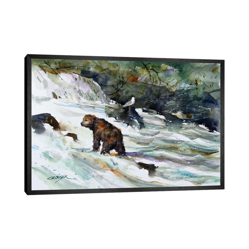 King of the Rapids 1 Piece Painting on Canvas, 101.6 cm H x 66.04 cm W, Black Framed