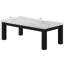 Table de salon chic à plateau en faux marbre blanc avec caractéristiques noires et ensemble moderne