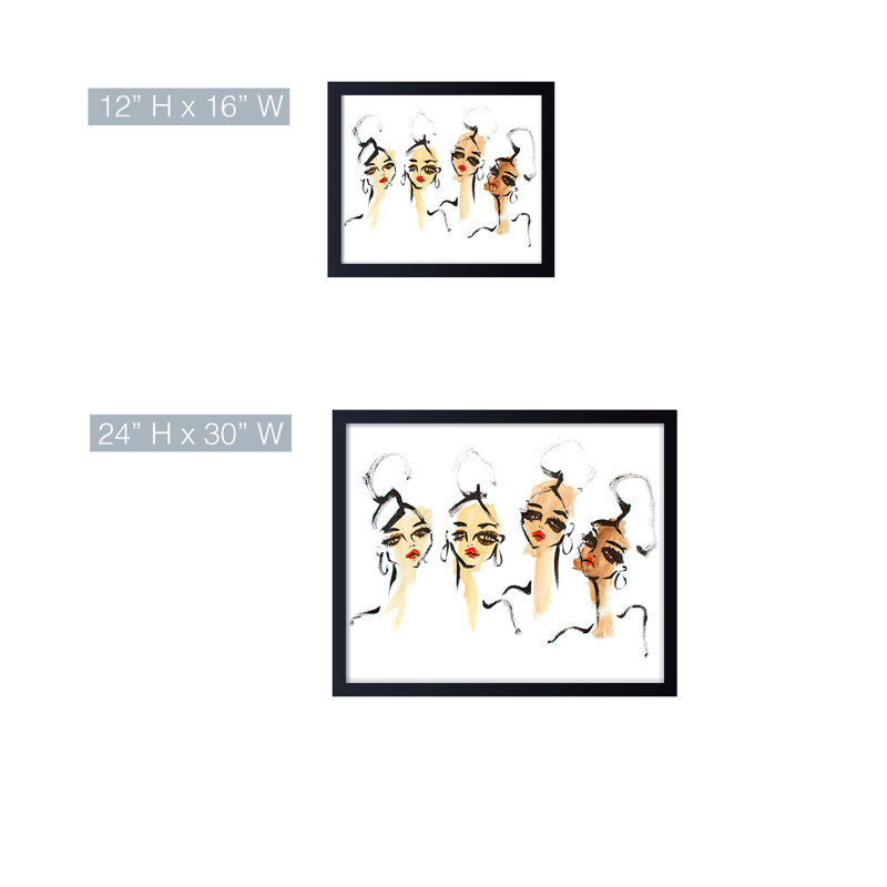 'Vogue' Framed Print Wall Art, 12" H x 16" W x 1.125" D, Framed Print, Black