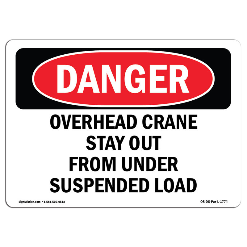 OSHA Danger Sign, 12" H x 18" W x 0.1" D