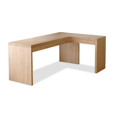 Bureau en bois massif en L Burlywood