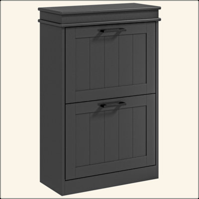 Shoe Cabinet For Entryway, Narrow Shoe Rack Storage Organizer With 2 Flip Drawers And Adjustable Shelves For 10 Pairs Of Shoes