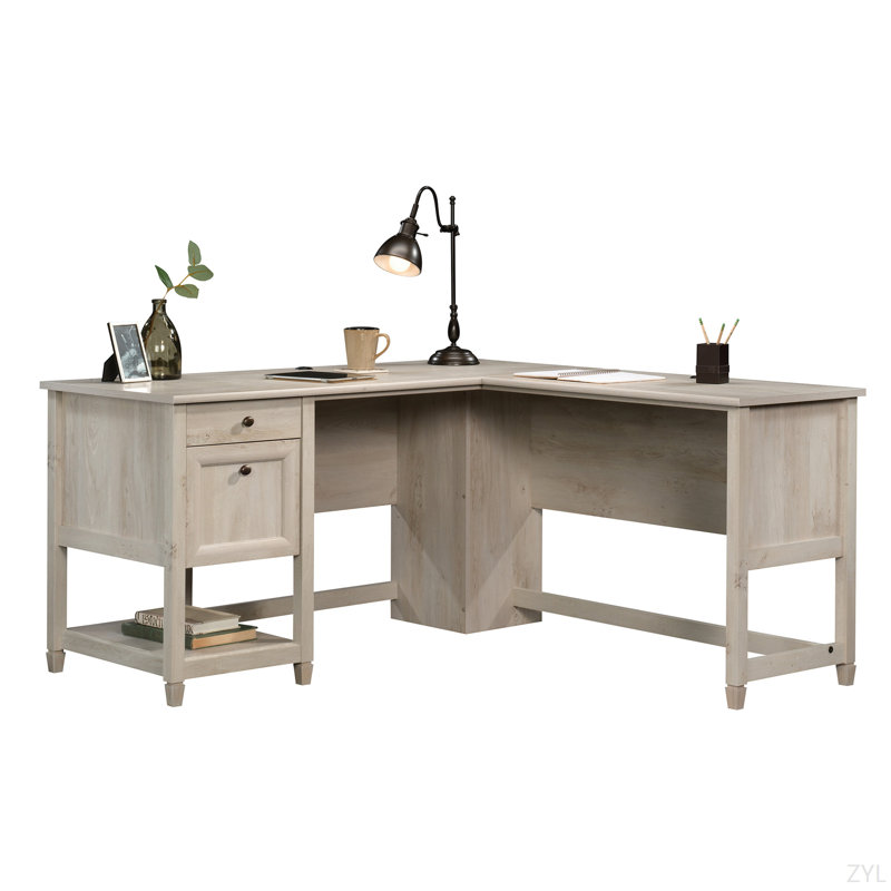 Bureau en L, finition grise