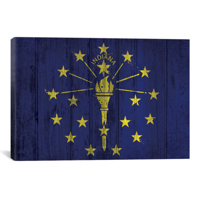" Indiana Flag, With Splatters "