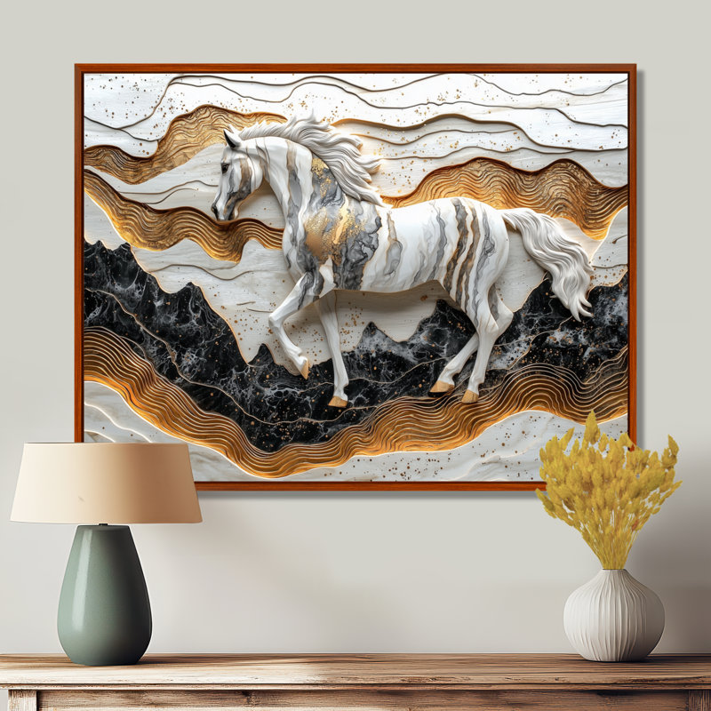 Klehm - animaux, art mural, Impression sur cadre flottant, H 34 po x l 44 po, Brun