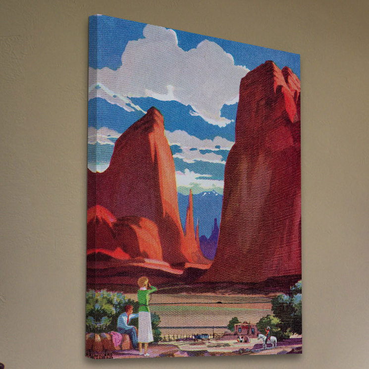 Red Rocks Multicolor Landscape Canvas Print