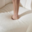 Chaise d'appoint à haut dossier 41 po, fauteuil en peluche rembourré en laine épaisse, fauteuil confortable avec pieds en bois de bouleau, blanc
