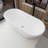 59" Freestanding Soaking Acrylic Bathtub In Gloss White