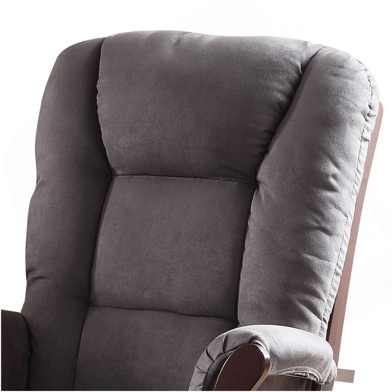 Fauteuil coulissant avec repose-pieds gris et cerise