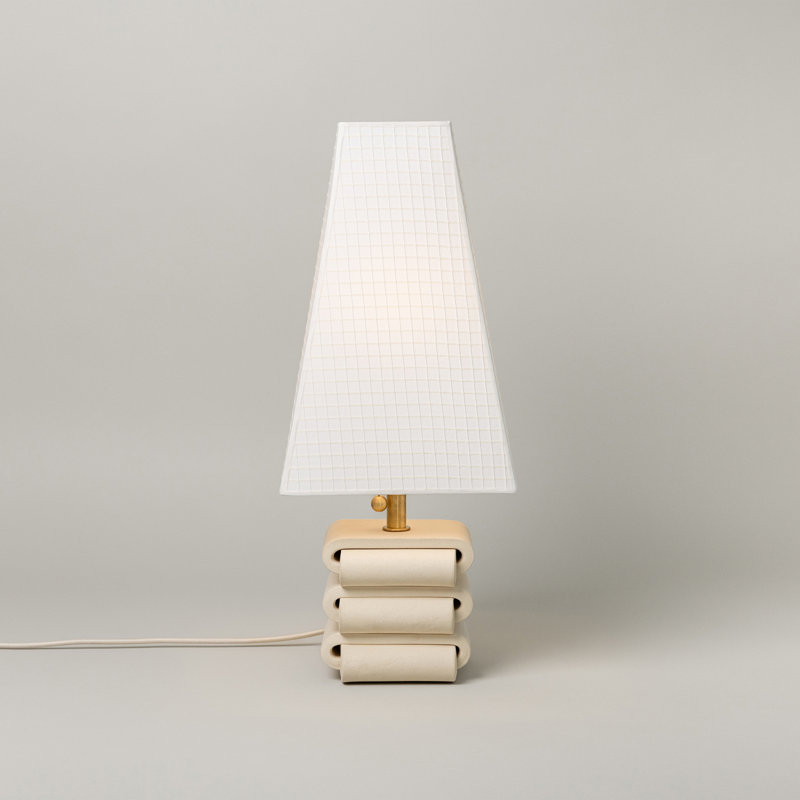 Gio Table Lamp, Bone, Grid