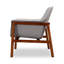 Miller Mid-Century Modern Linen Weave Upholstered Accent Ash Wood Armchair in Grey-785285327
