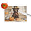 Chocolate Lab Fall Kitchen Pumpkins Glass Cutting Board Large