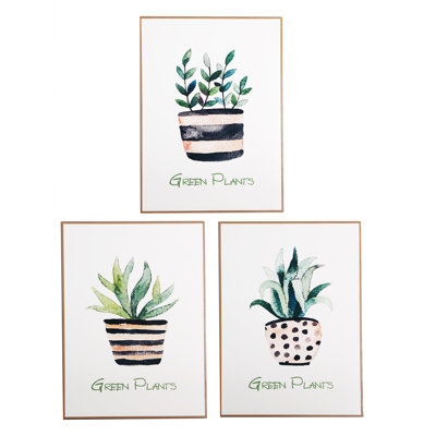 Ela 3 Piece Single Picture Frame Painting on Canvas and on MDF