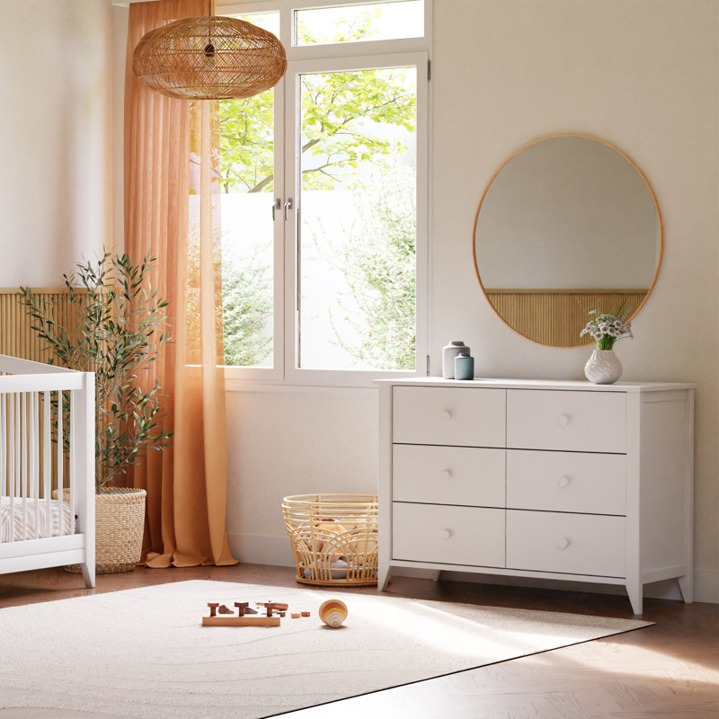 Sprout 6 Drawer Double Dresser, White