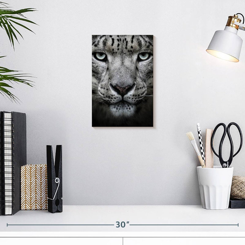 Brampt Snow Leopard Face, 12" H x 8" W