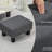 Foot Rest With Linen Upholstery, Charcoal Gray, Compact For All Home Styles, Comfortable Upholstered Gray , Ideal Living Room, Use
