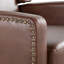 Fauteuil inclinable Stanley en bois noir et similicuir brun Stanley