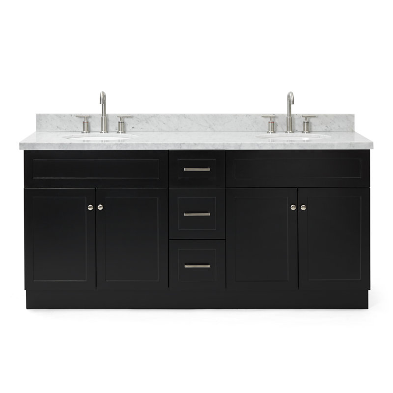 Ensemble de meuble-lavabo double 73 po Abell, Noir