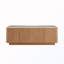 Table basse rectangulaire à plateau en verre avec tiroirs de rangement cachés
