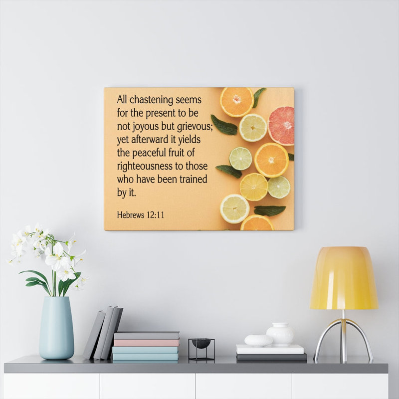 «Fruit of Righteousness Hebrews», art mural Christian, H 12 po x l 16 po x P 1,25 po
