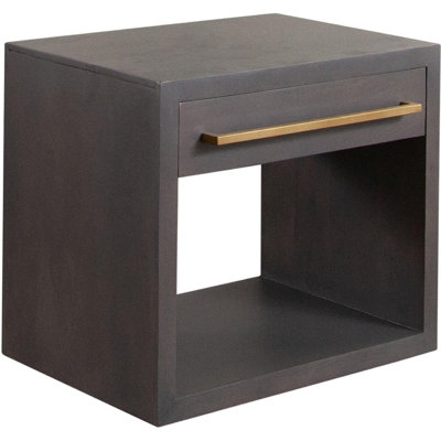 Ceny Side End Table, 1 Drawer, 26 Inch Solid Mango Wood