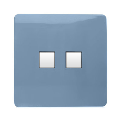 Trendi Switch 2 Gang RJ45 Cat 5e PC Ethernet & Telephone Sockets
