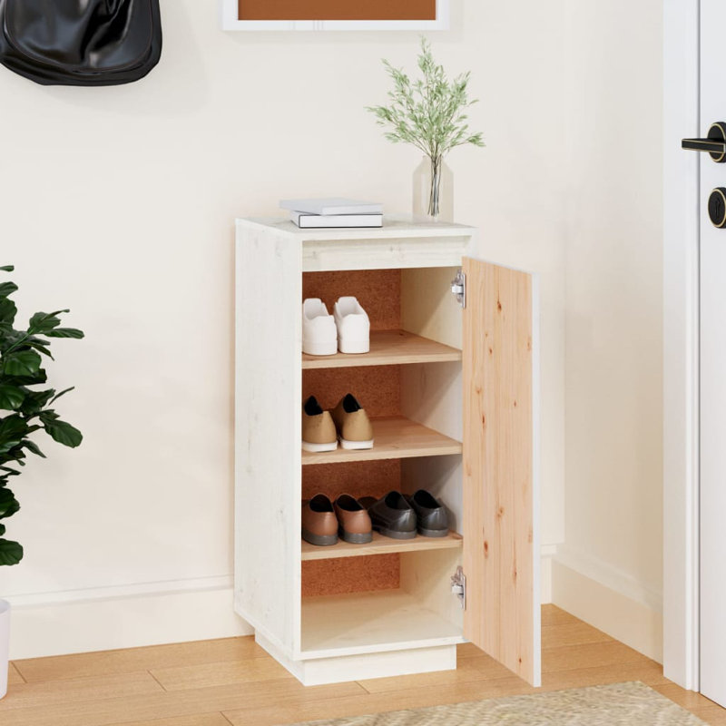 Union Rustic Shoe Storage Cabinet, White