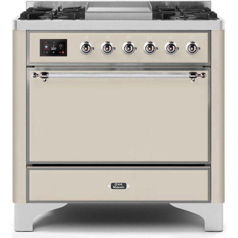Majestic II 36" 3.5 cu.ft. Freestanding Dual Fuel with Griddle and Convection Oven, Natural Gas, White/Copper
