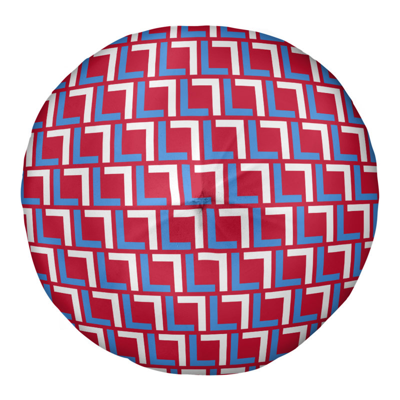 Housse de coussin Houston, Bleu clair / blanc / rouge, 26 po x 26 po