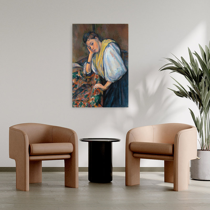 Woman Lost In Thought Classic Delicate Elegant Portrait Wall Art Print 1 Piece Wrapped Canvas Wall Art, 91.44cm H x 60.96cm W