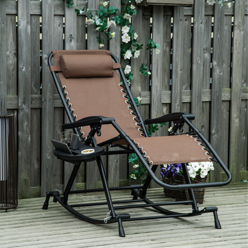 Chaise berçante en acier Sweyn, Brun