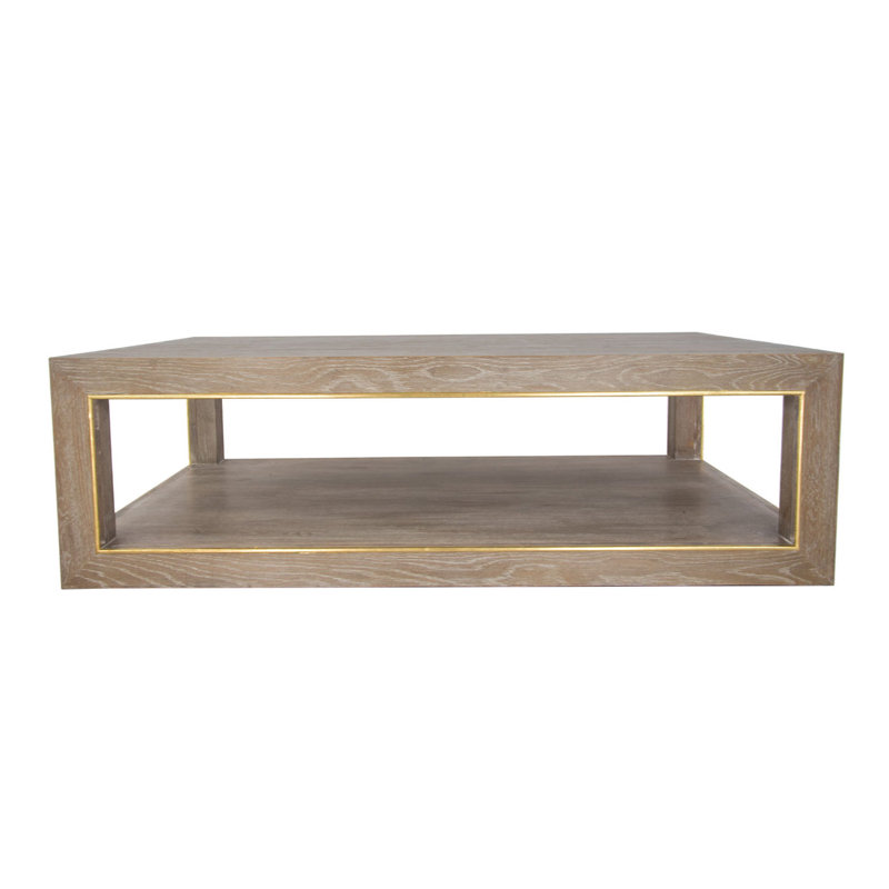 Odette Solid Wood Coffee Table, Natural Oak