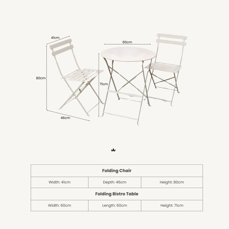 PADSTOW 60cm Bistro set, Beige