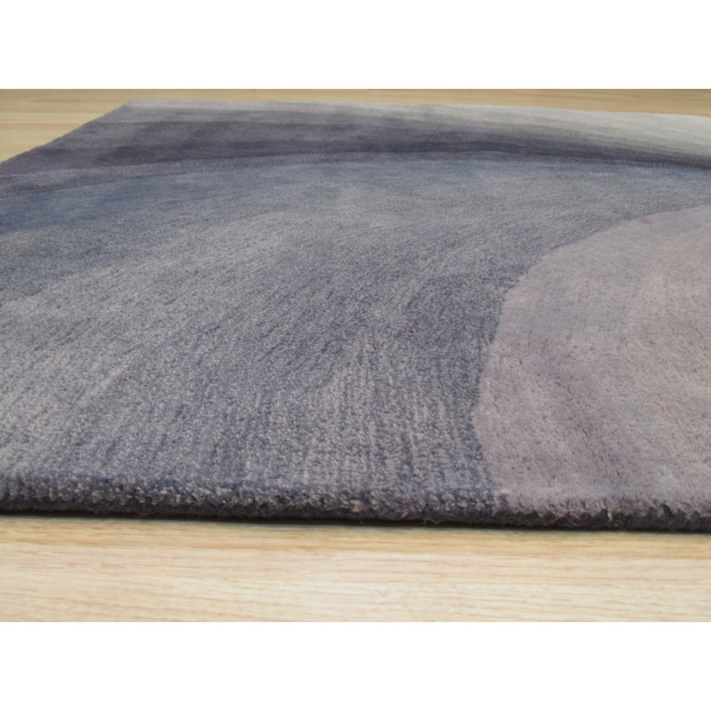 Hand Tufted Wool Area Rug in Blue, 5' x 8'