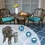 Chaise de patio empilable avec coussin-484446615-488639514