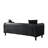 Delana 78.74" Modern Vertical Striped Leather Sofa with 2 Throw Pillows for Living Room, Black-205953870