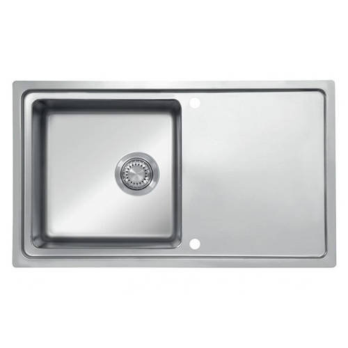 Micro Flat Series MF860.500 1.0 Bowl Stainless Steel Inset Drainer Kitchen Sink - 860x500mm