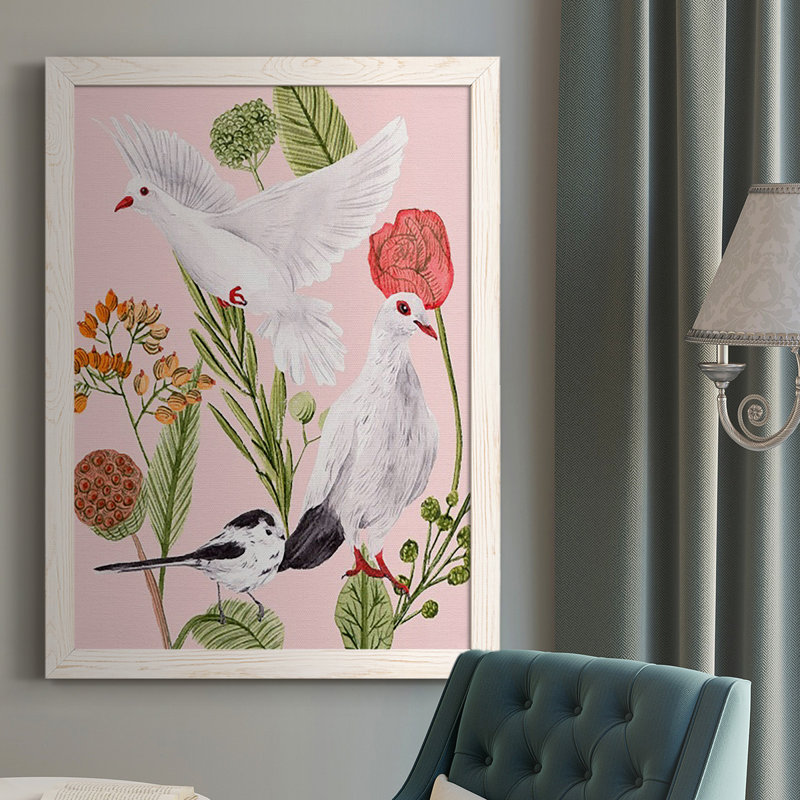 Oiseaux en mouvement I, Blanc, H 37,5 po x l 27,5 po x P 1 po