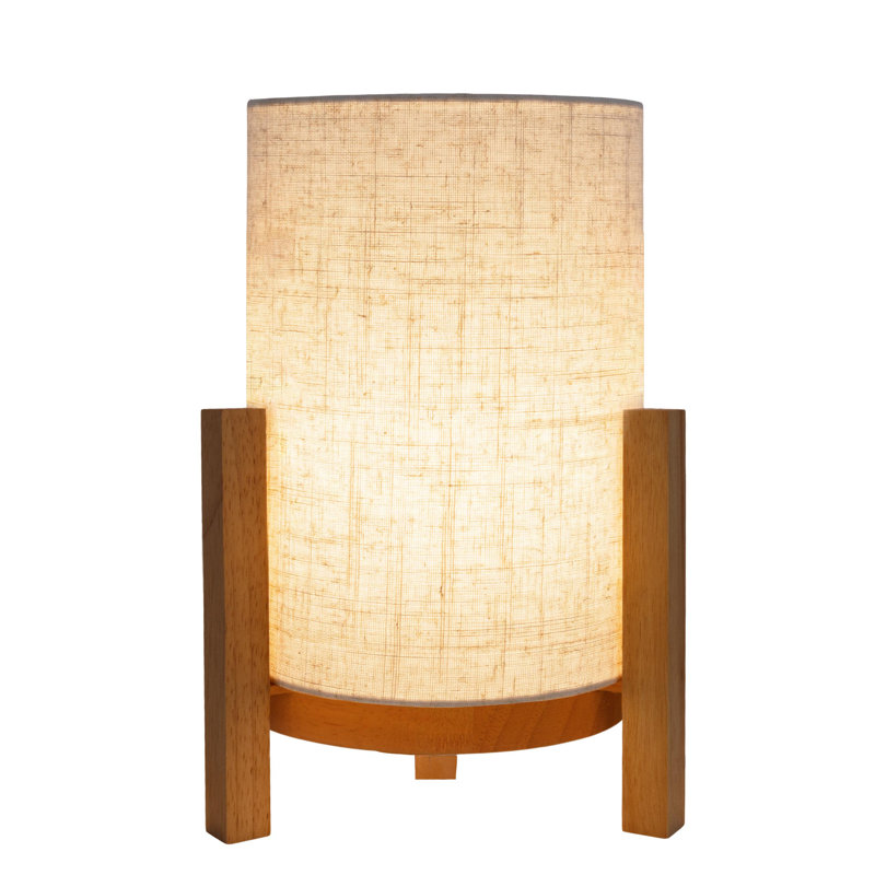 Bulman Wood Standard Table Lamp Lamp, 32cm H x 21cm W x 21cm D, Cream, Brown