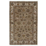 Hand Knotted Wool Area Rug in Beige And Ivory