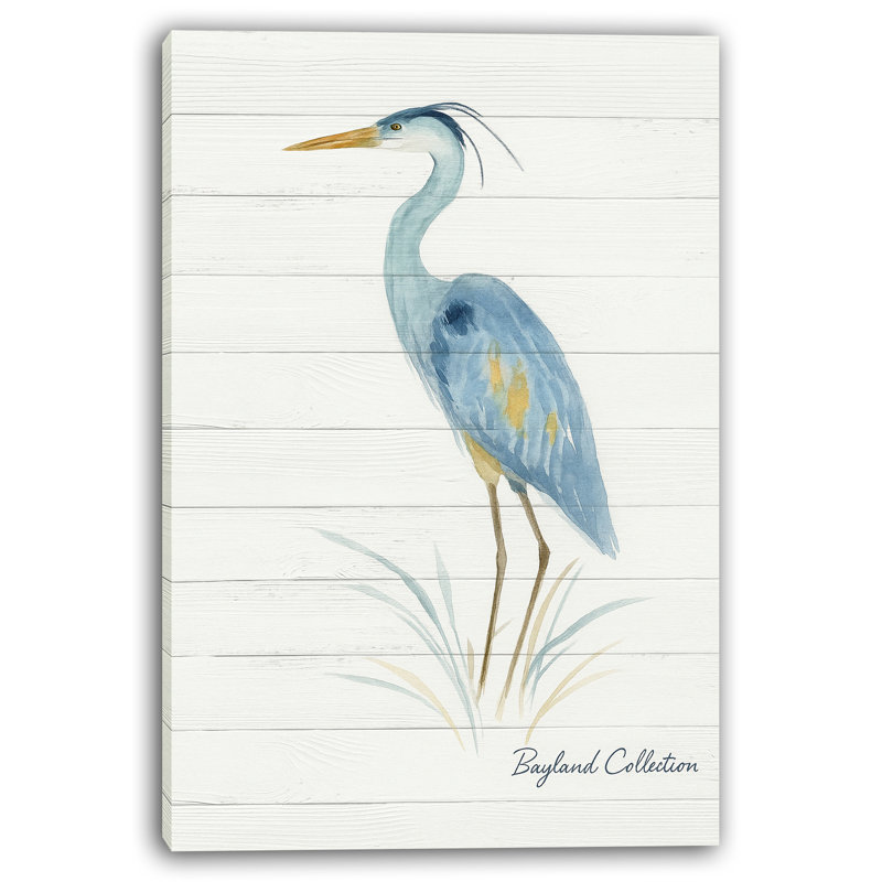 «Blue Heron Serenity», art mural sur toile