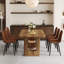 Ensemble de table de salle à manger 64,5 "en bois de ferme avec pieds en piédestal et chaises rembourrées-114374144-114374141